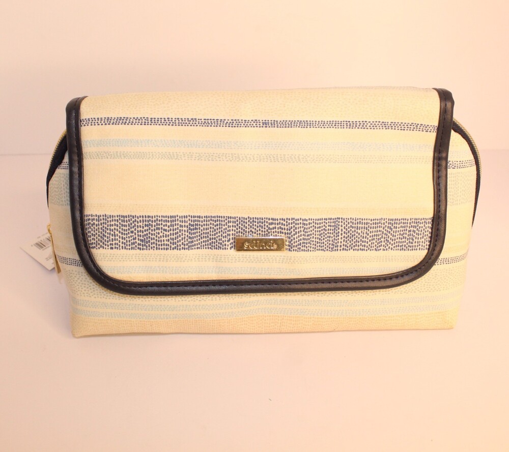 Conair Scunci  Beige Cosmetic & Travel Toiletry Stripped‎ Valet Organizer NWT